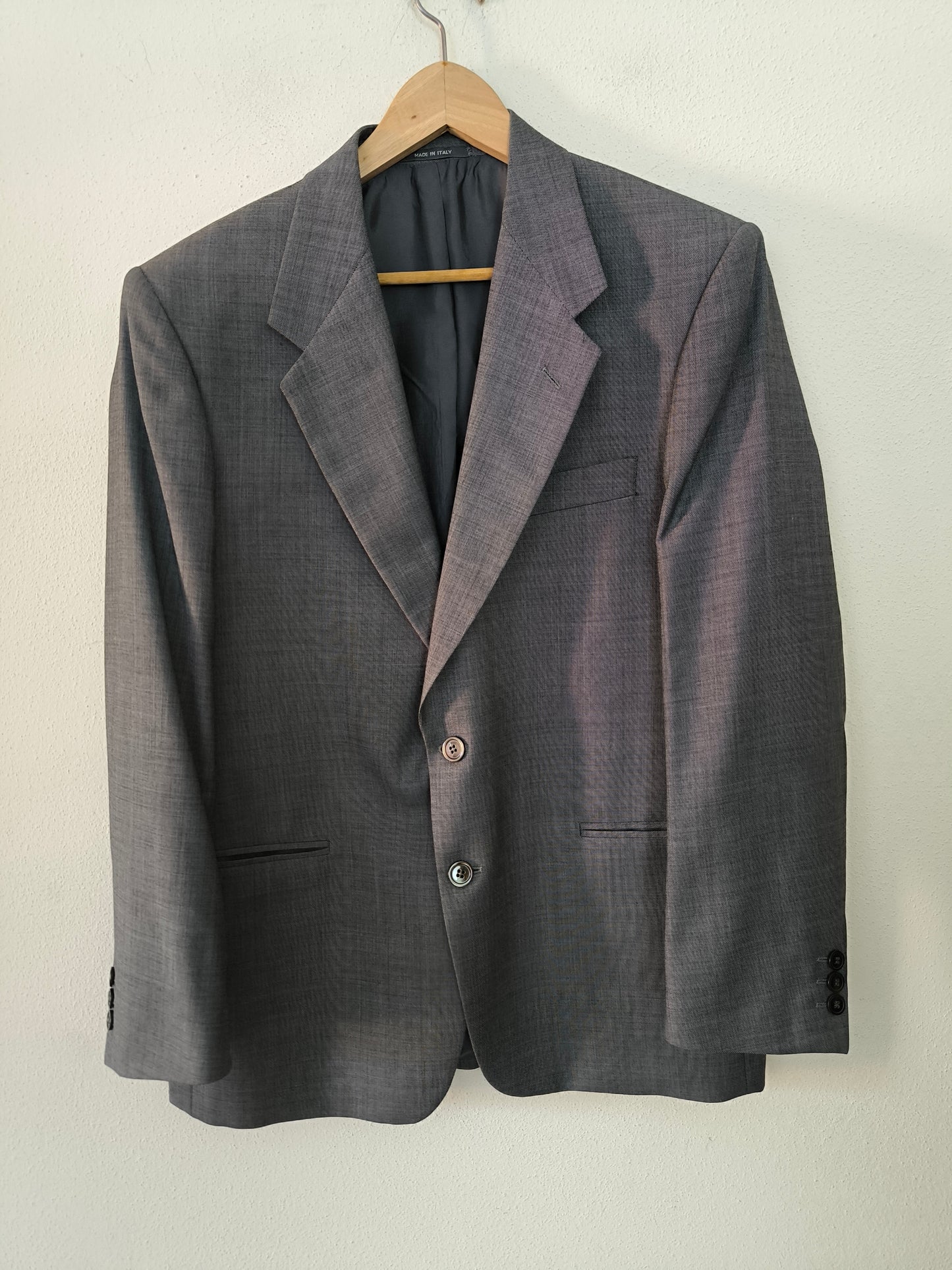 Blazer Lebole grigio in lana merino tg 48