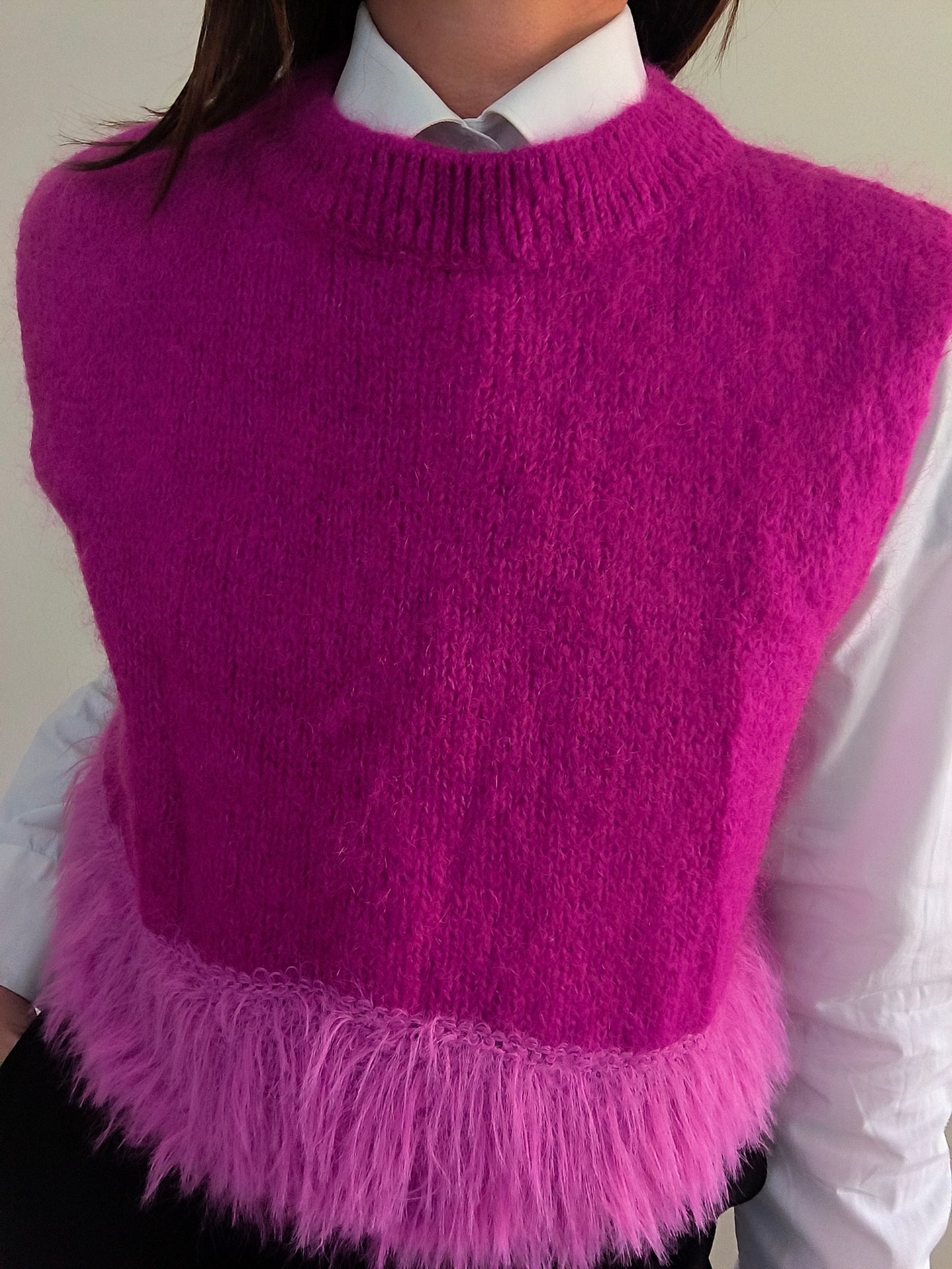 Maglioncino fucsia in mohair