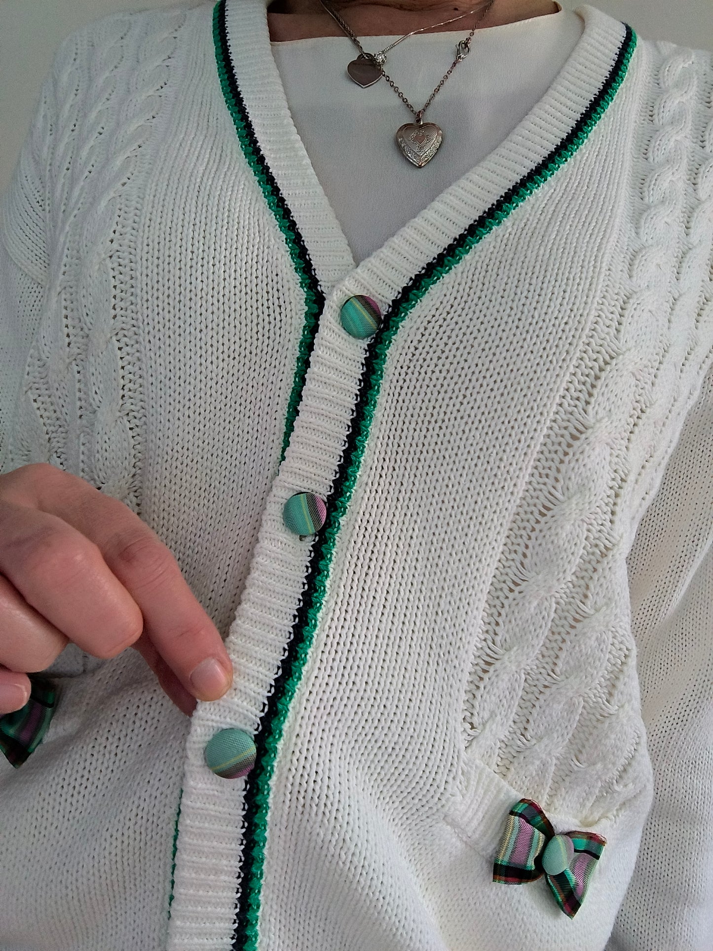 Cardigan cotone bianco