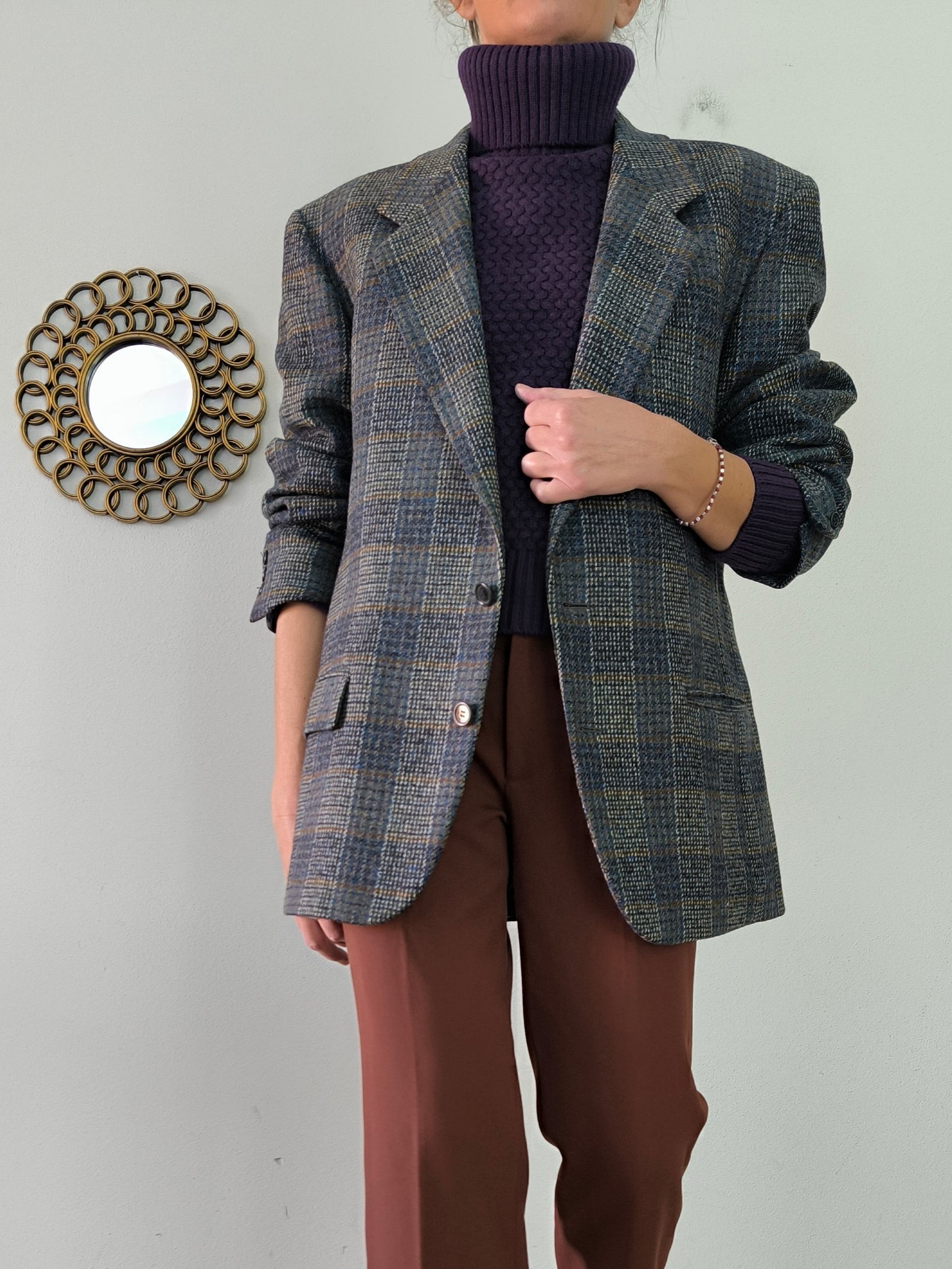 Blazer in tweed pura lana