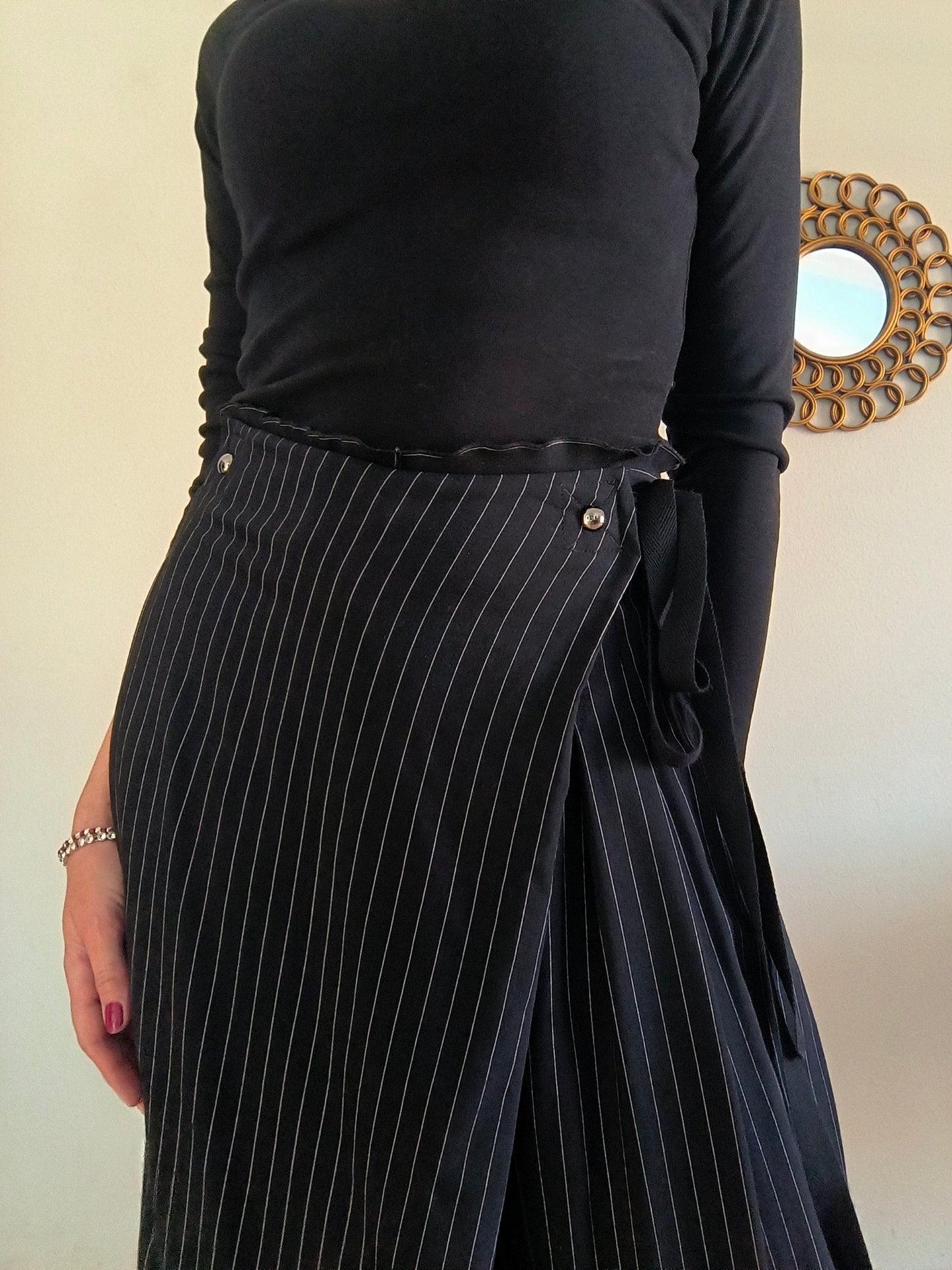 Gonna pantalone gessata High-Everywaycouture.com