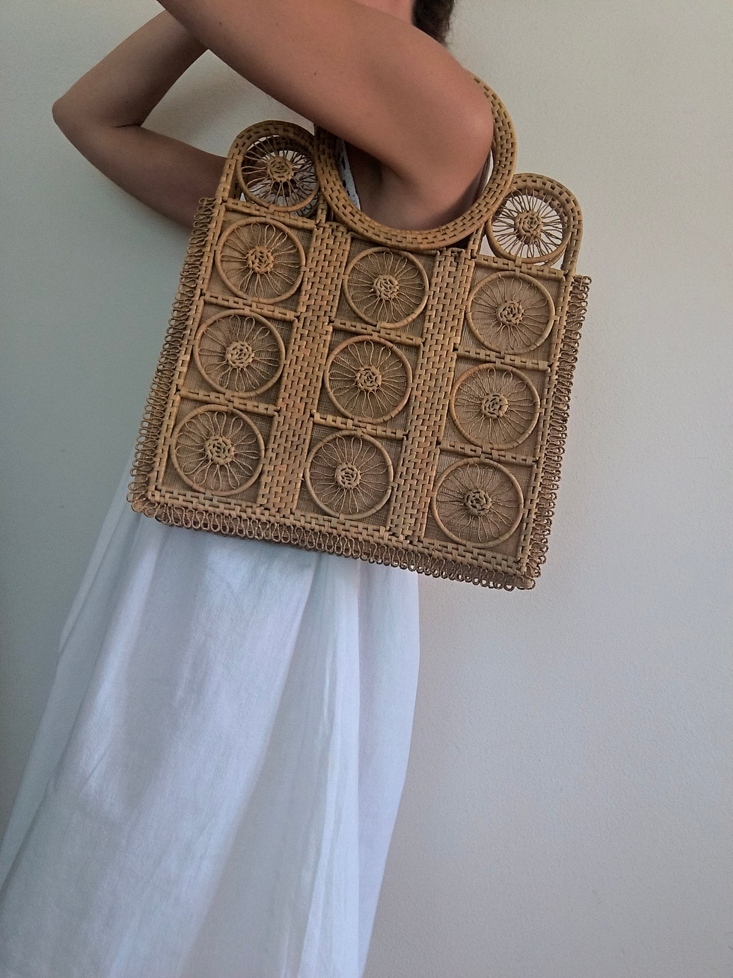 Borsa anni 70 in paglia