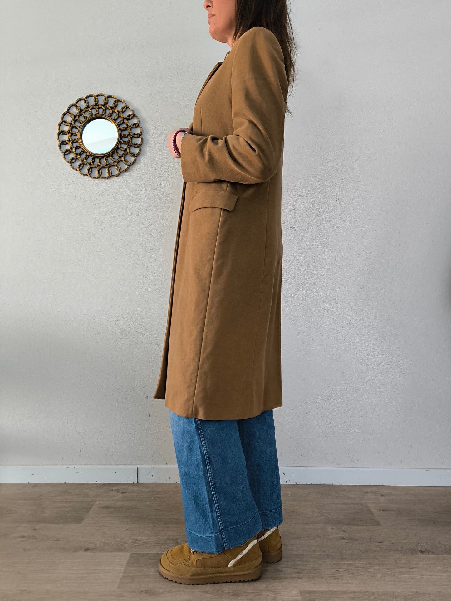 Blazer lungo IBlues in velluto cammello