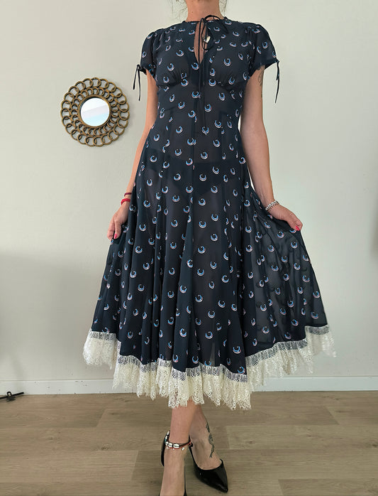 Maxi abito vintage fantasia