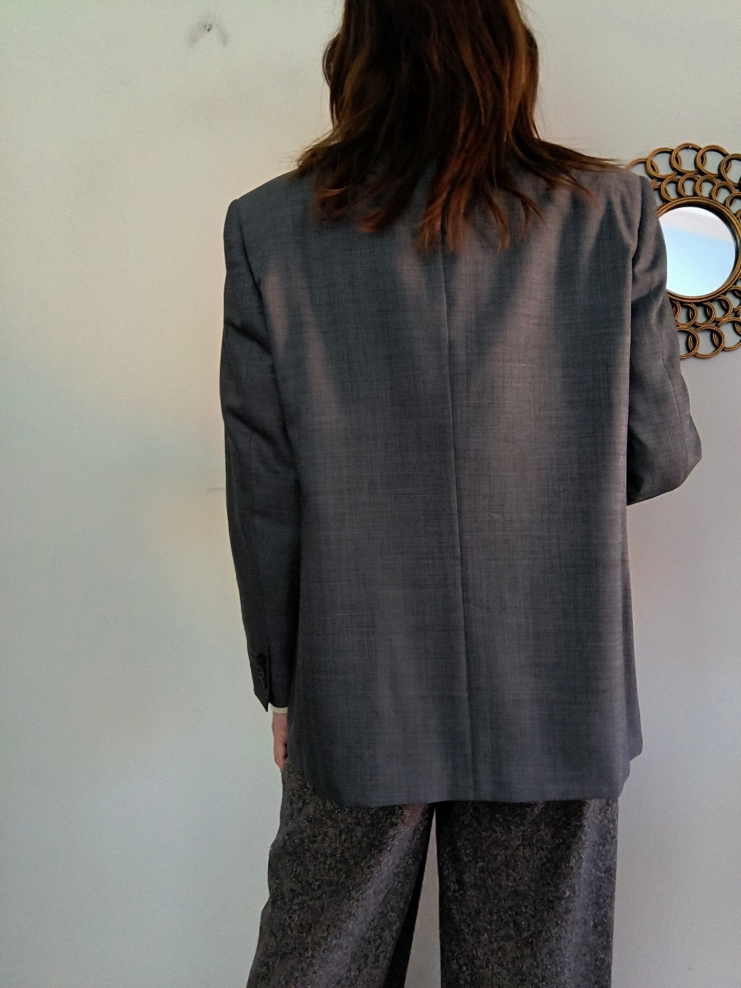 Blazer Lebole grigio in lana merino tg 48