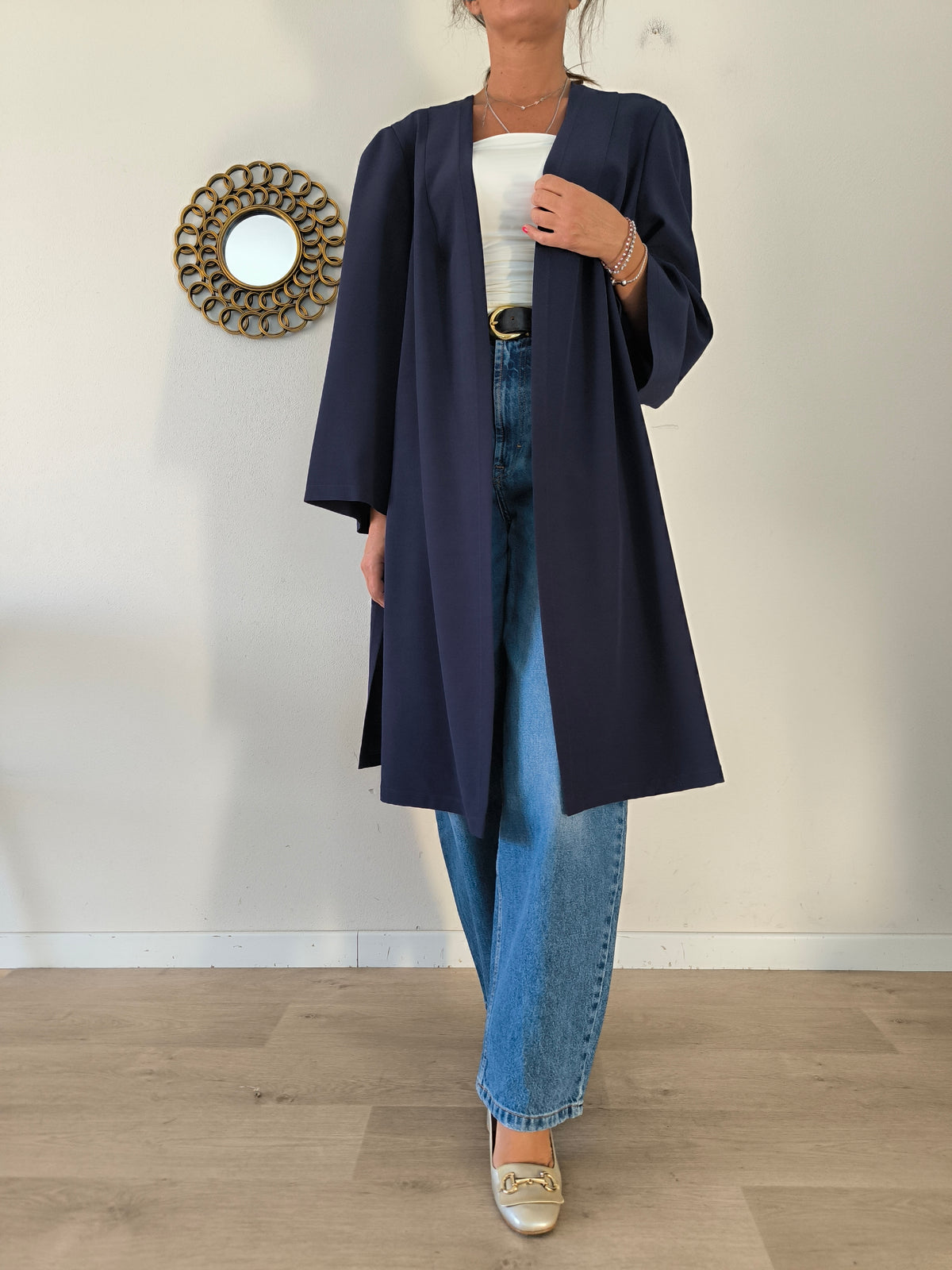 Trench Valentino vintage in lana blu notte