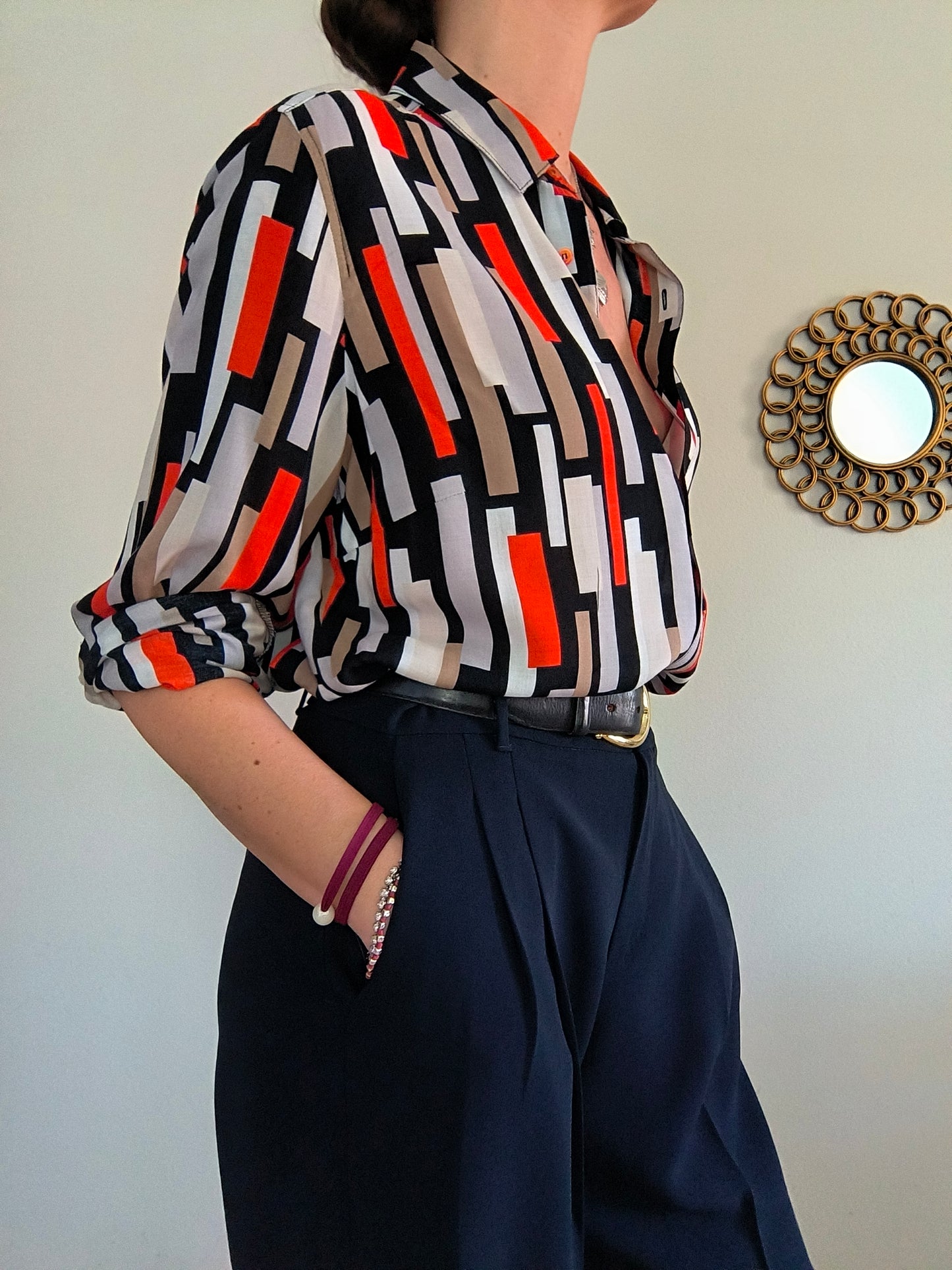 Camicetta fantasia geometrica One size