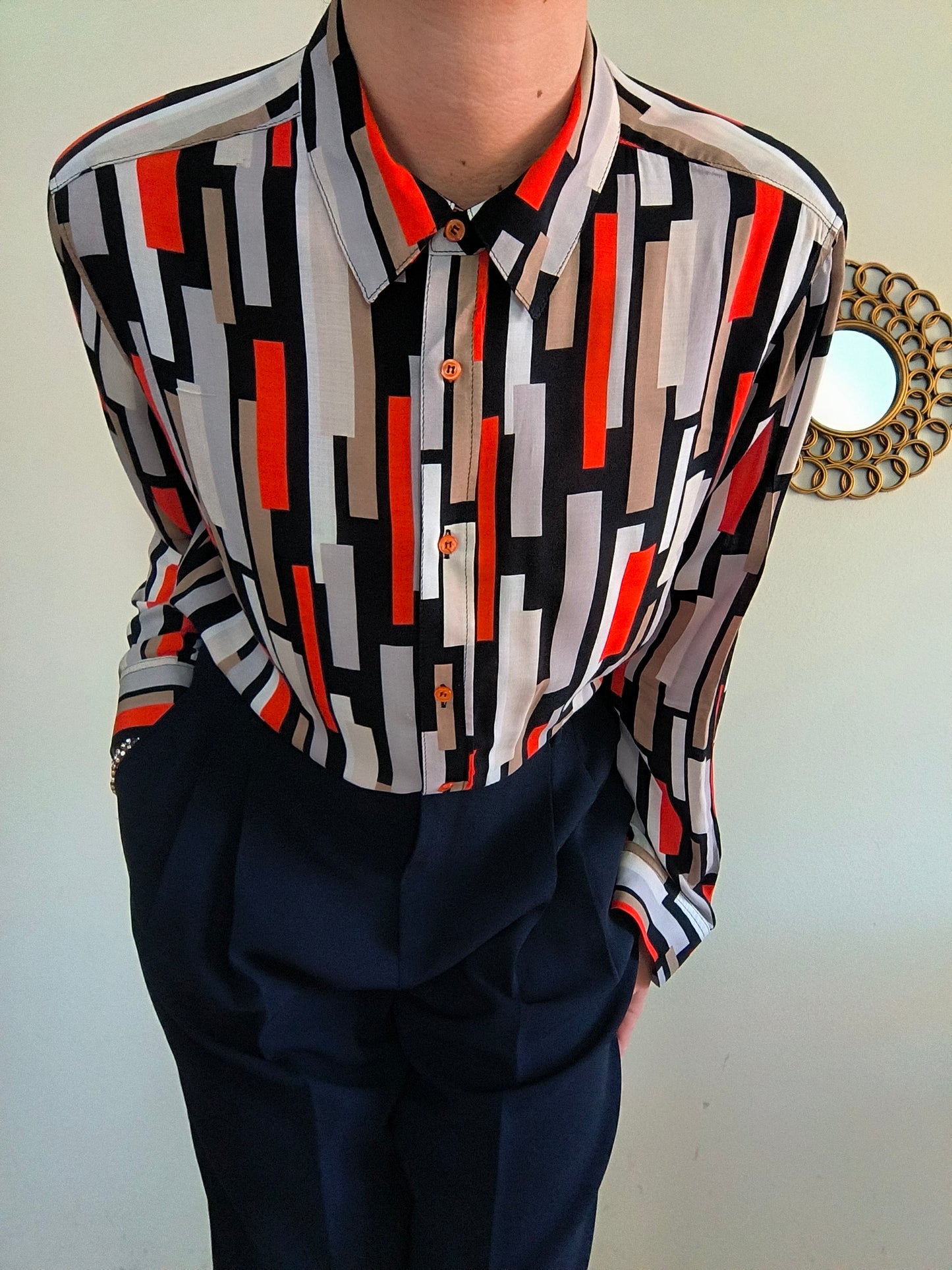 Camicetta fantasia geometrica One size