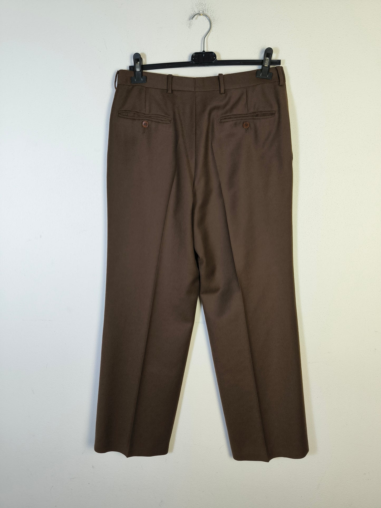 Pantalone marrone pura lana vergine tg 44