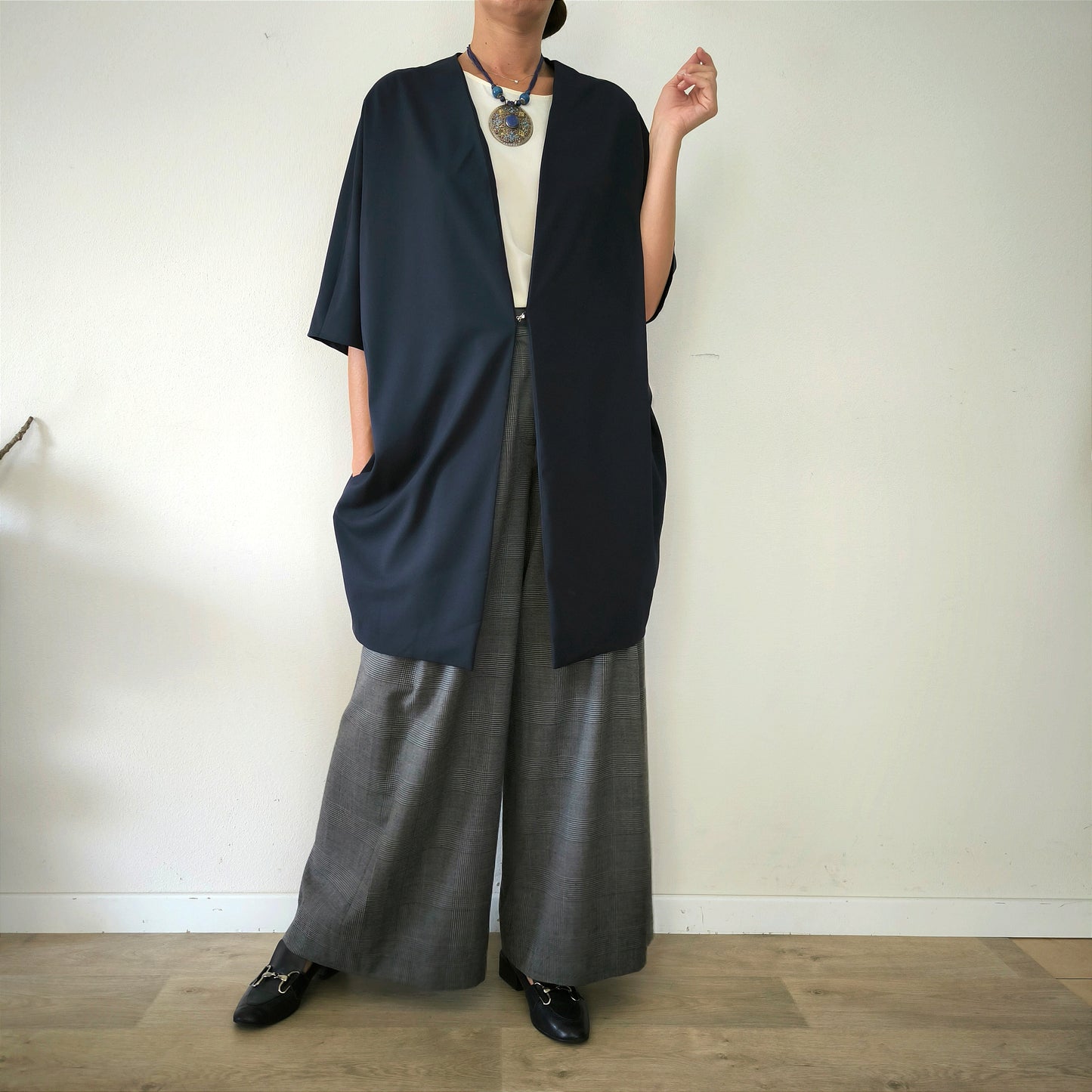 Soprabito kimono blu navy Tg Unica