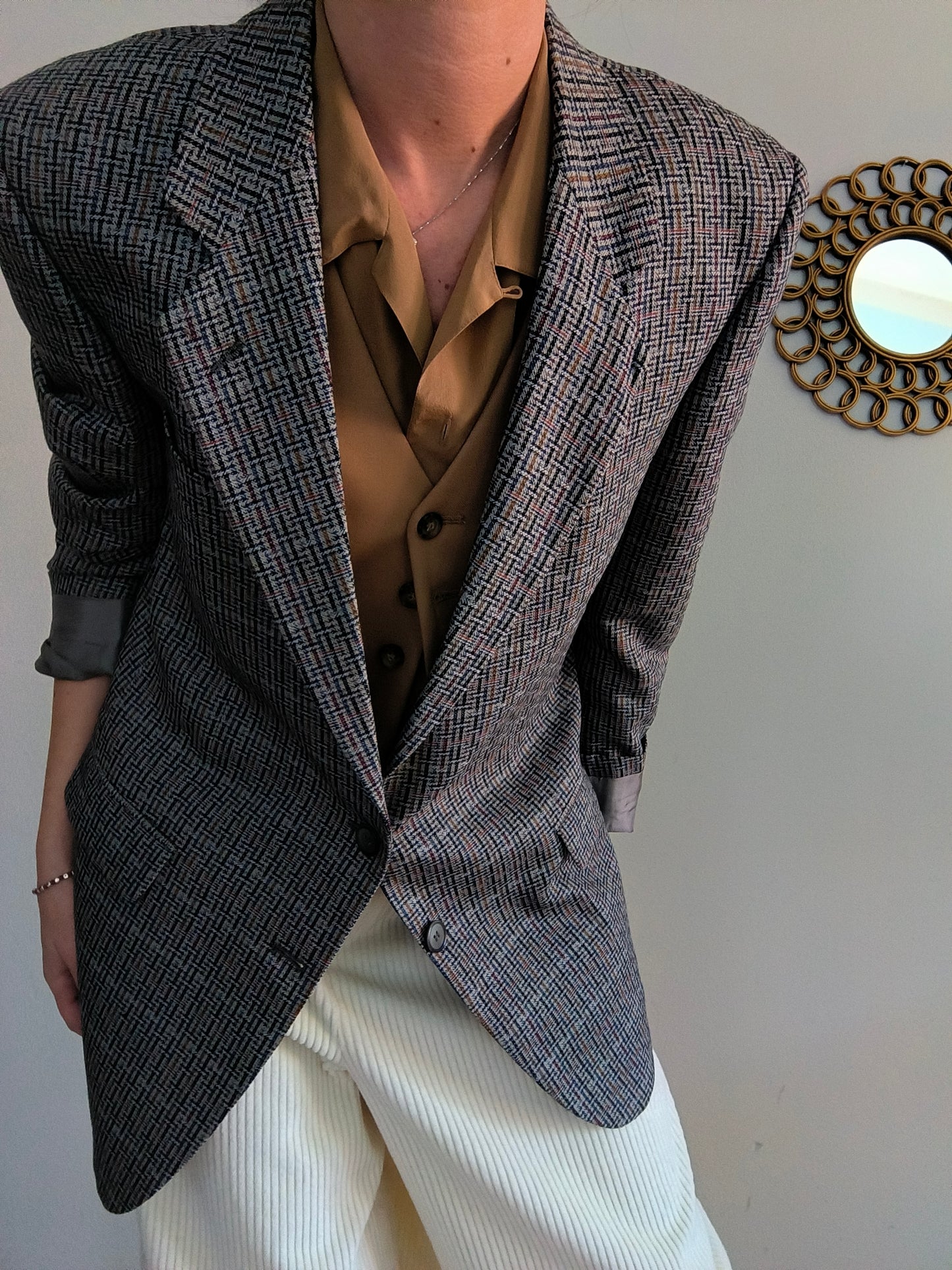 Blazer Lebole fantasia tetris su base grigia