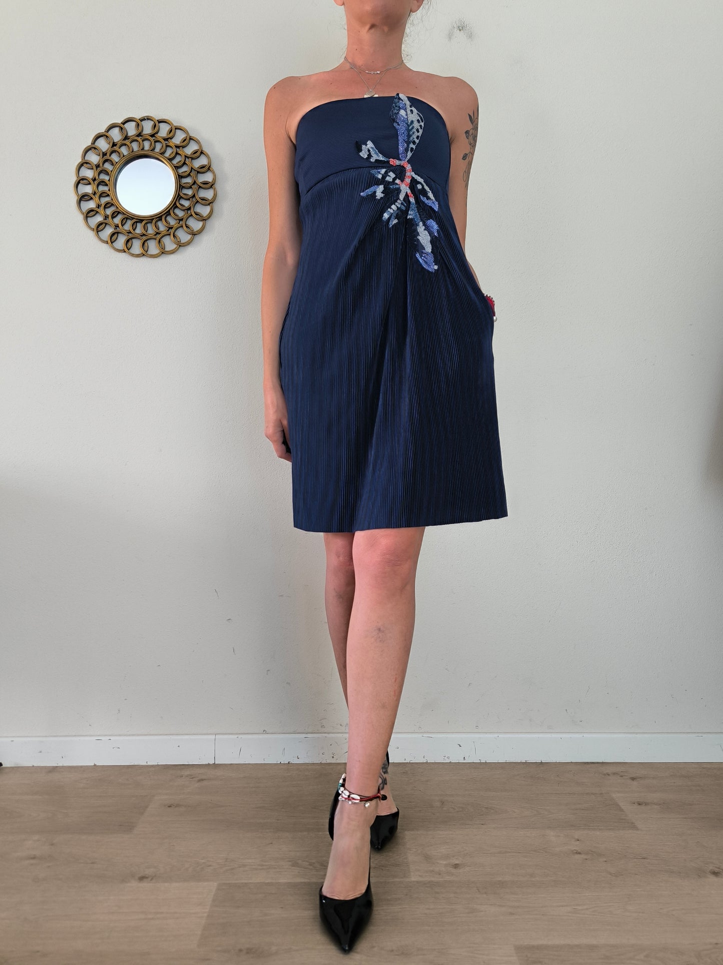 Giorgio Armani strapeless dress blu