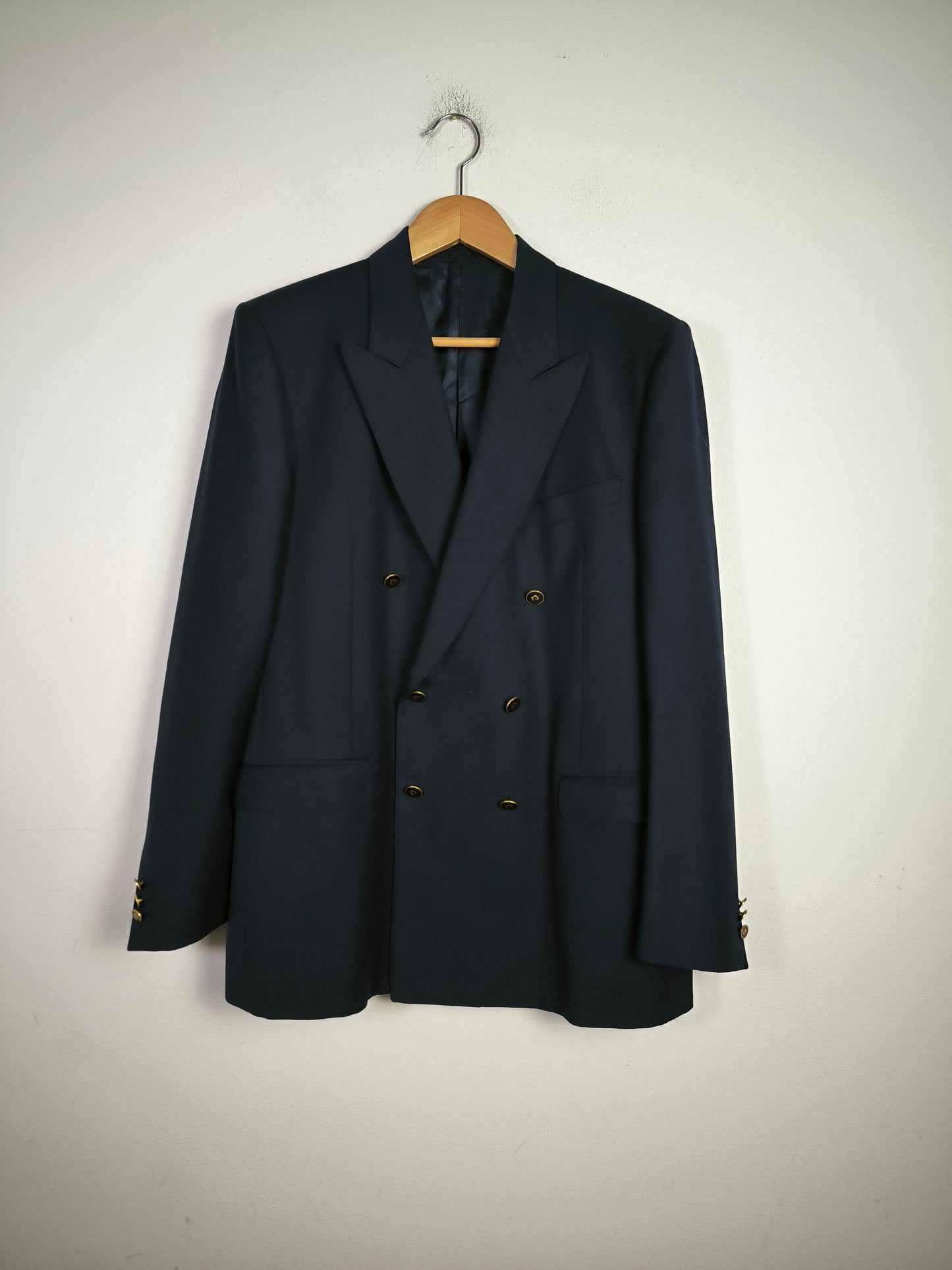 Blazer doppiopetto Pier Cardin blu pura lana tg 52