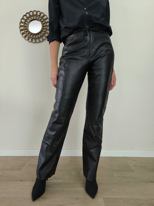 Pantalone in nappa nero