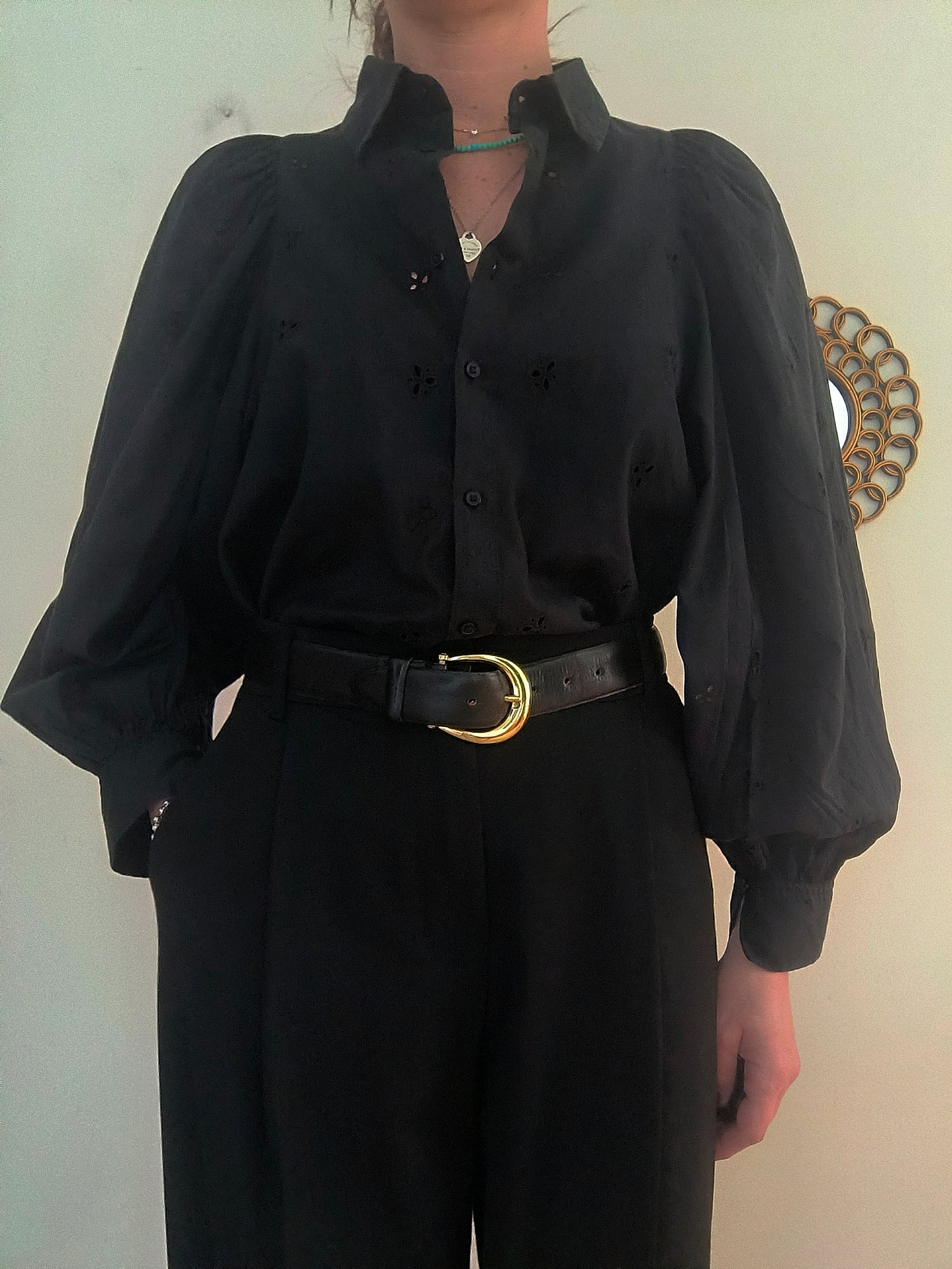 Camicetta Baby Angel in san gallo nera