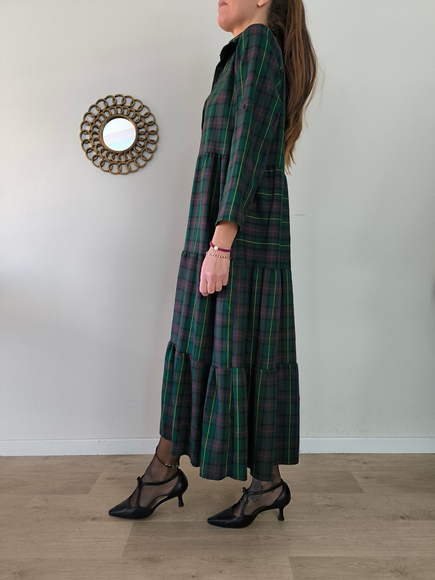 Abito chemisier in tartan tg U