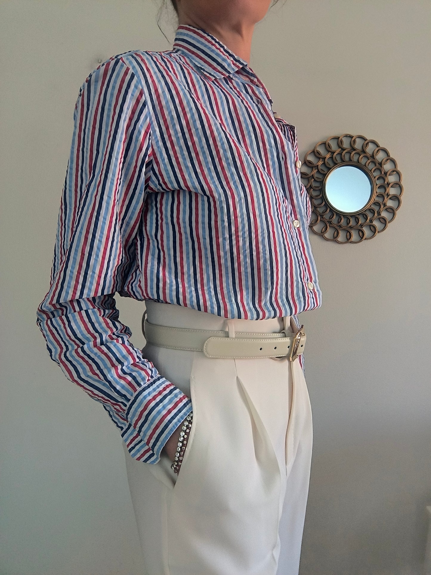 Camicia rigata Bianchi