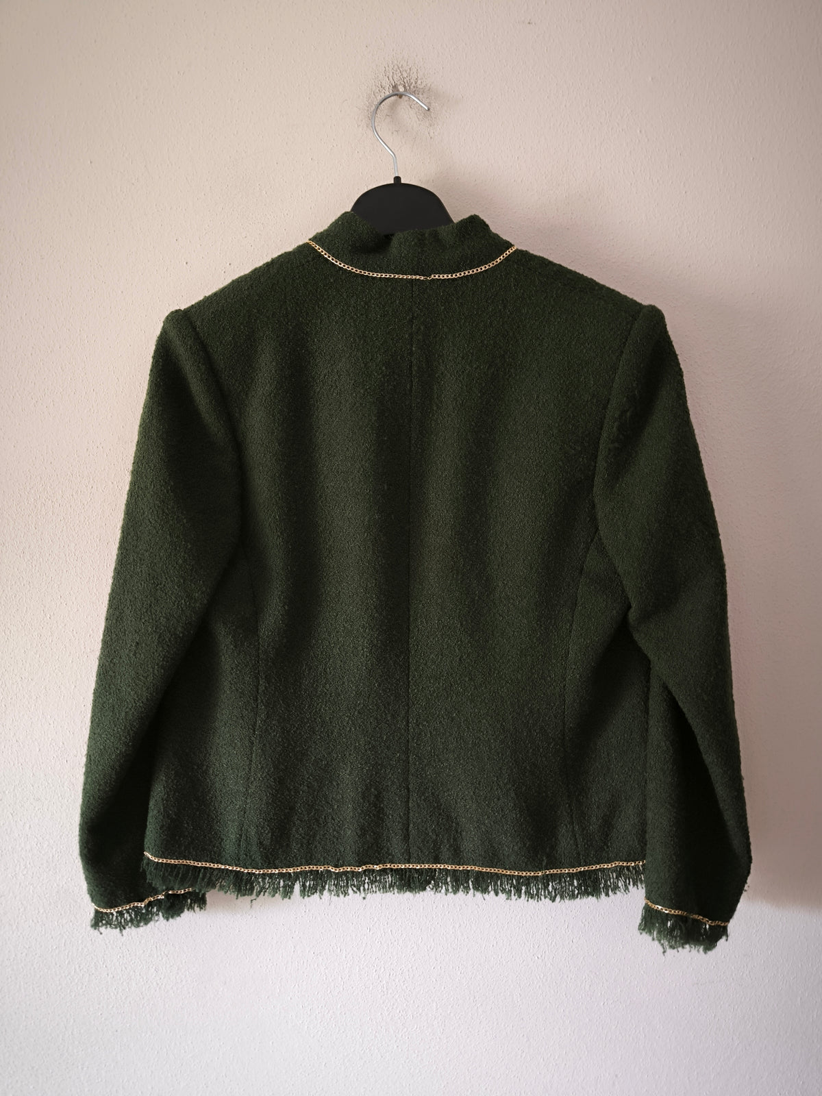 Blazer vintage verde scuro in lana