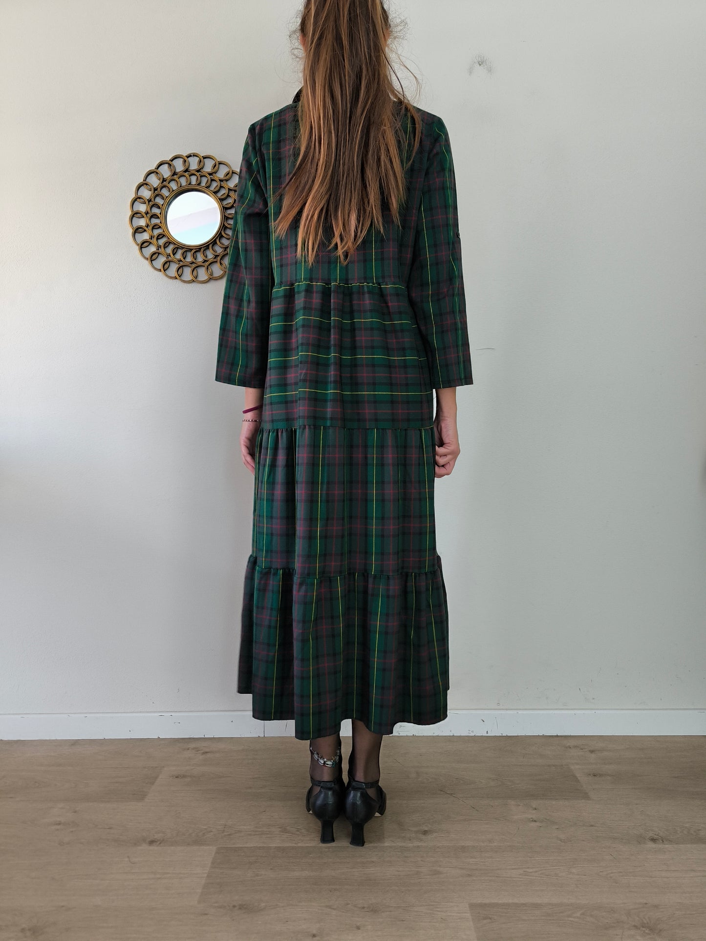 Abito chemisier in tartan tg U