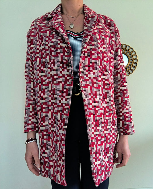 Kimono mattoncini rosso bianco