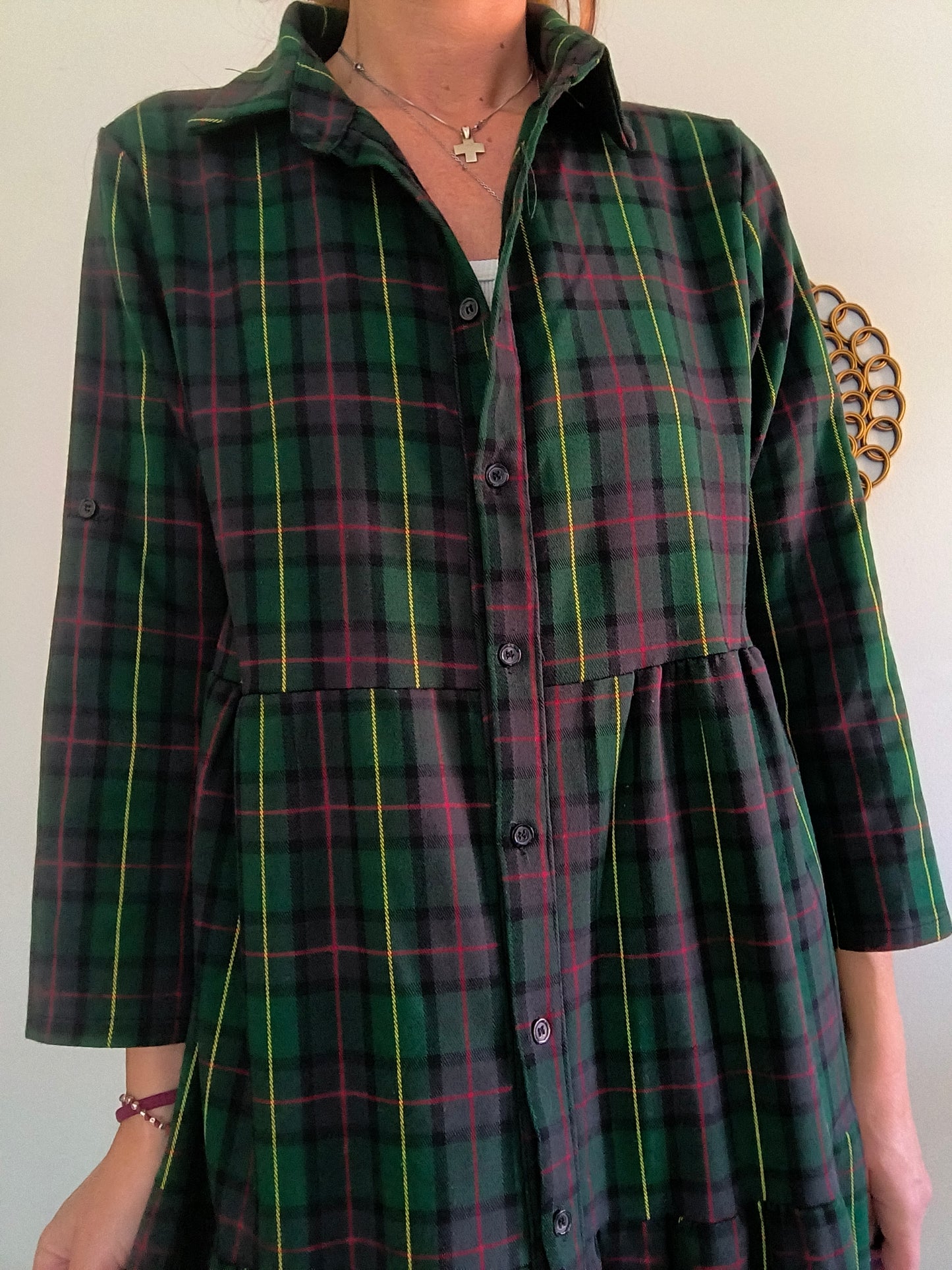 Abito chemisier in tartan tg U