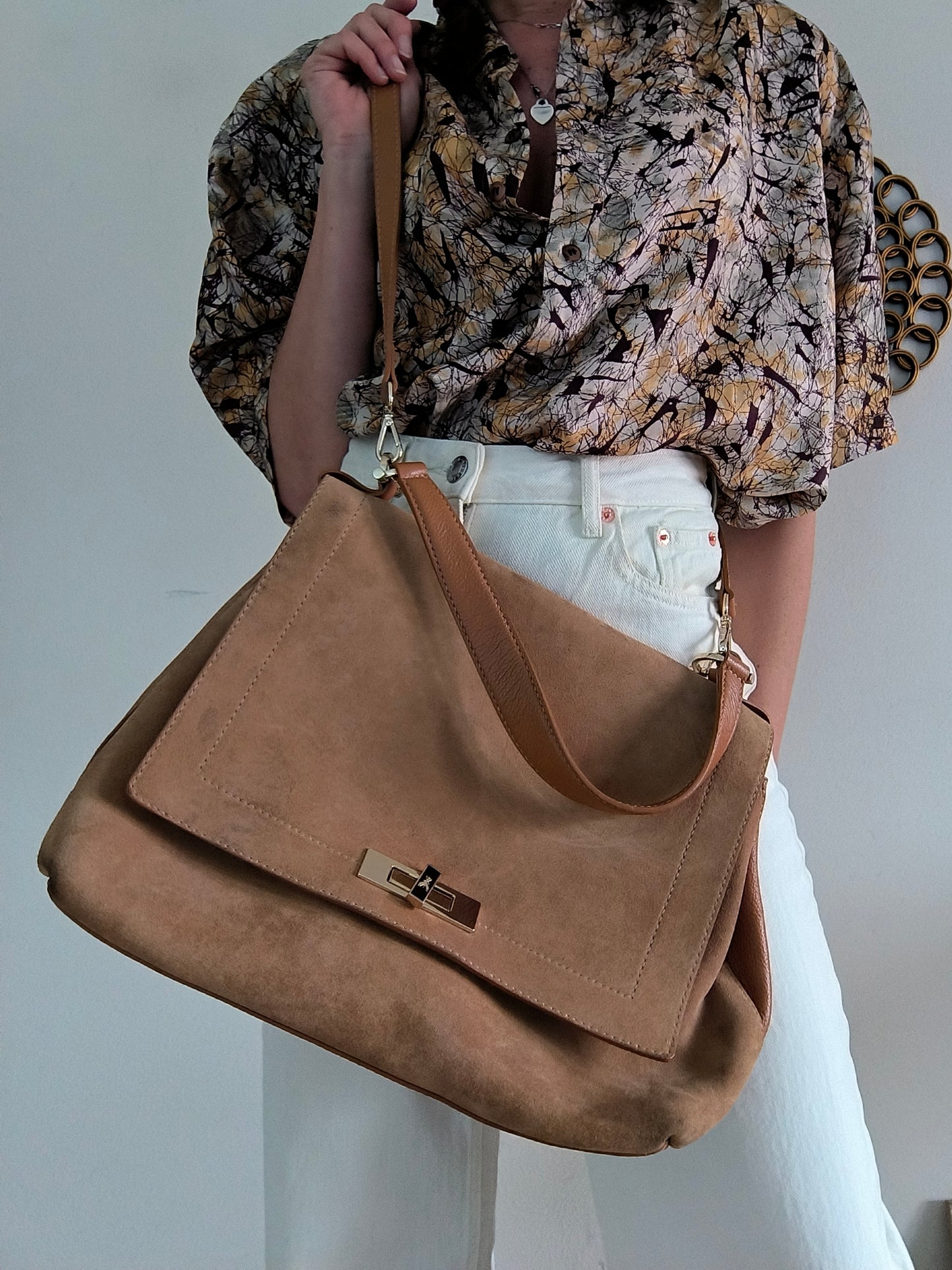 Borsa in suede e pelle Patrizia Pepe