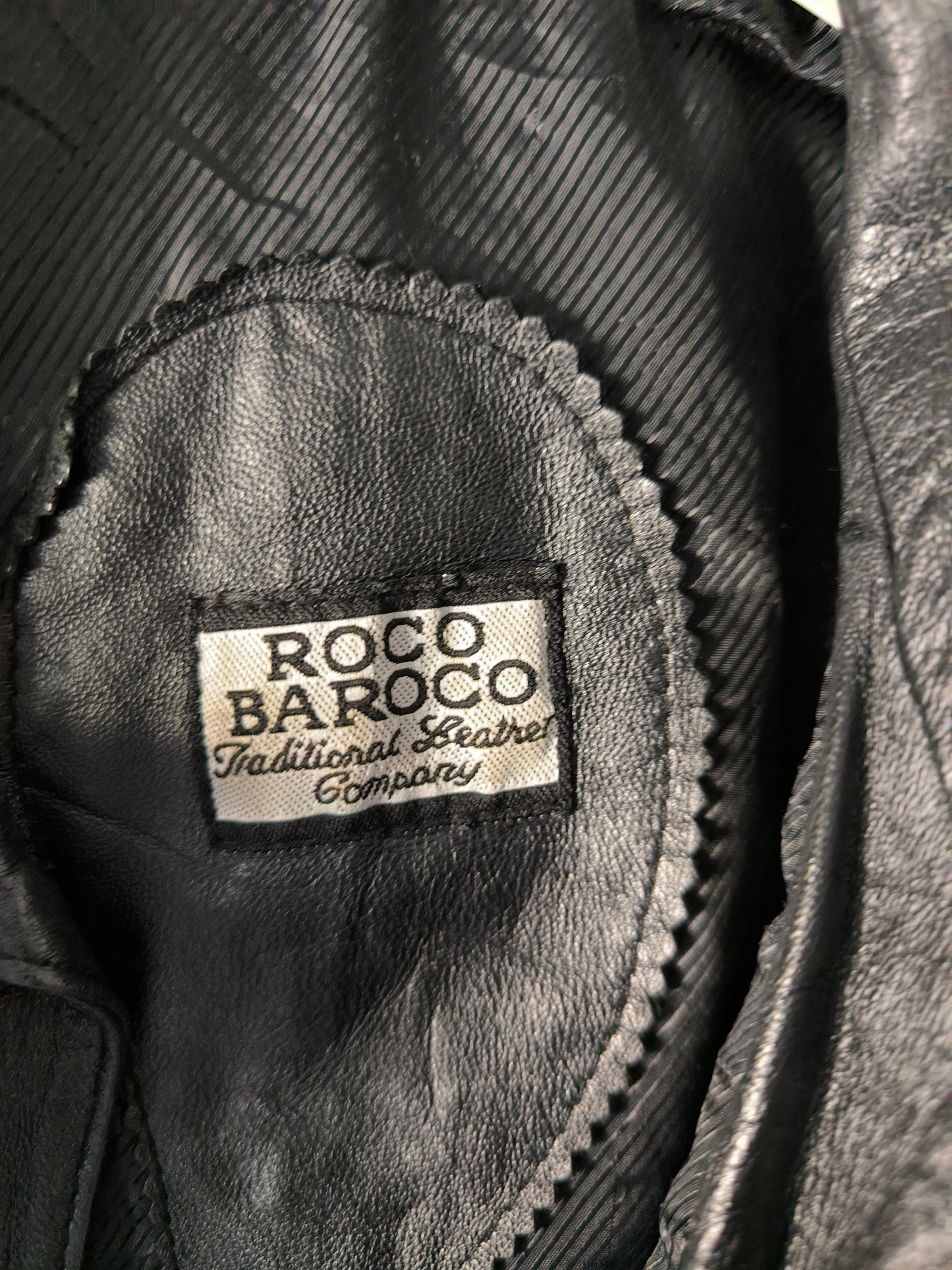 Giacca vintage in pelle Rocco Barocco nero tg S