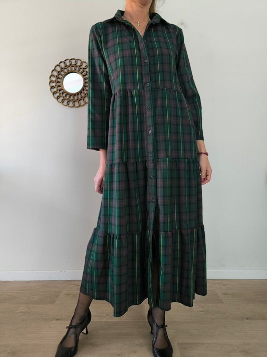 Abito chemisier in tartan tg U