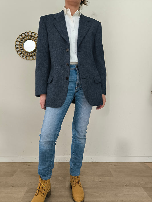 Blazer blu in Yorkshire tweed tg XL