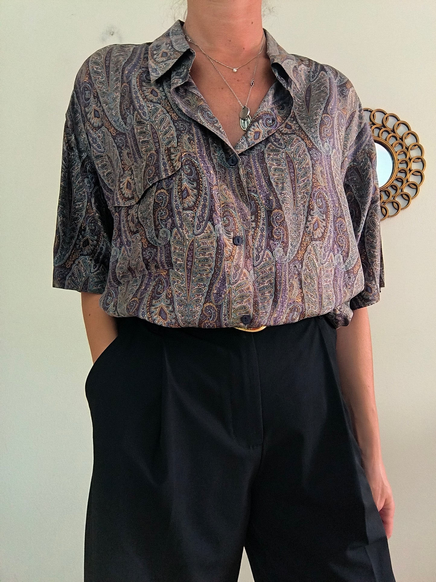 Camicia Paisley in pura seta unisex