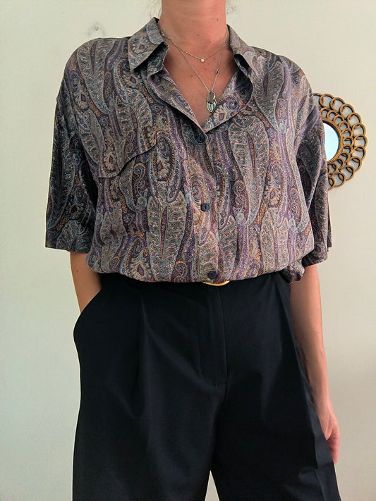 Camicia Paisley in pura seta unisex