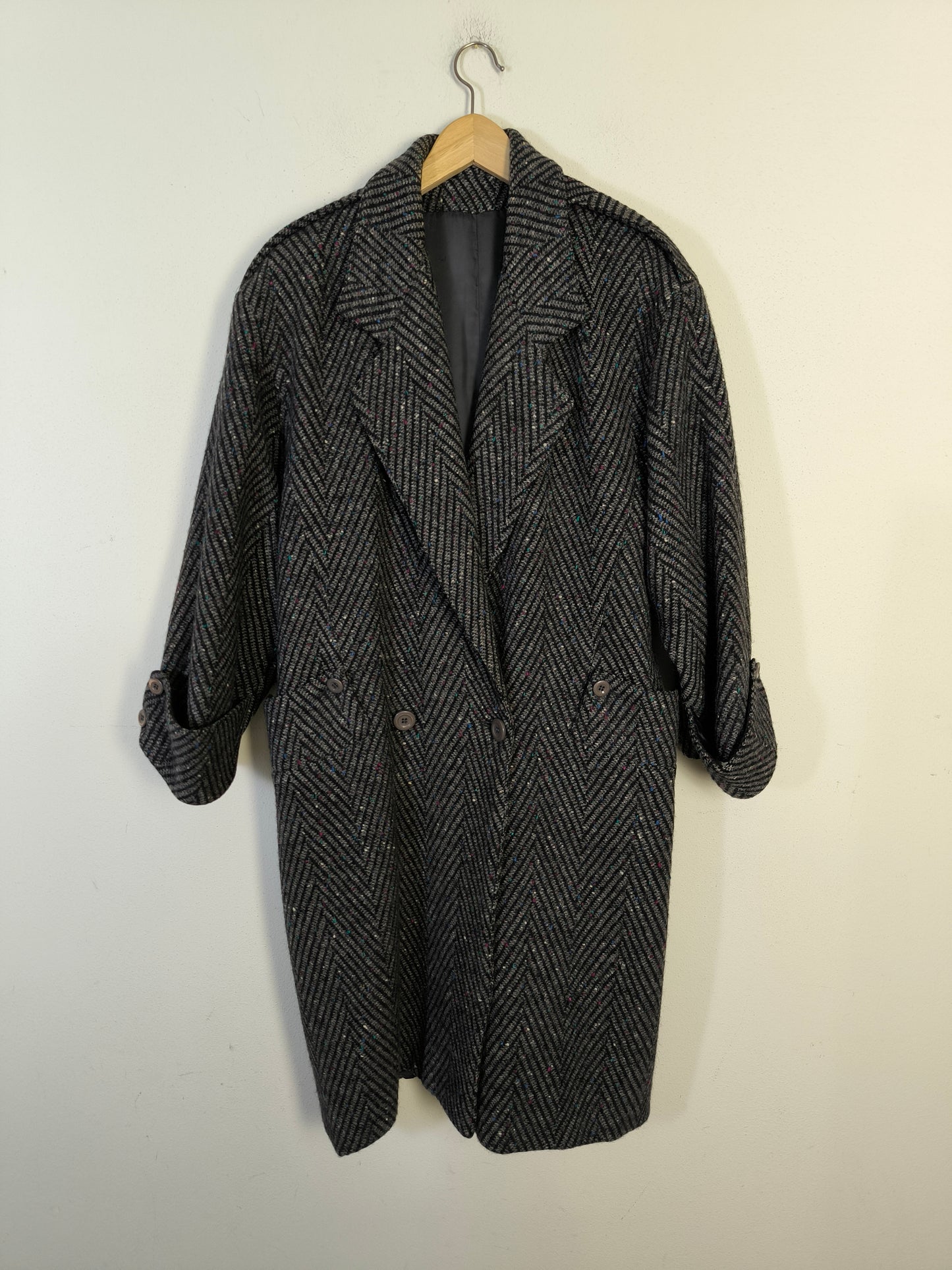 Cappotto Taddei in tweed spinato tg unica