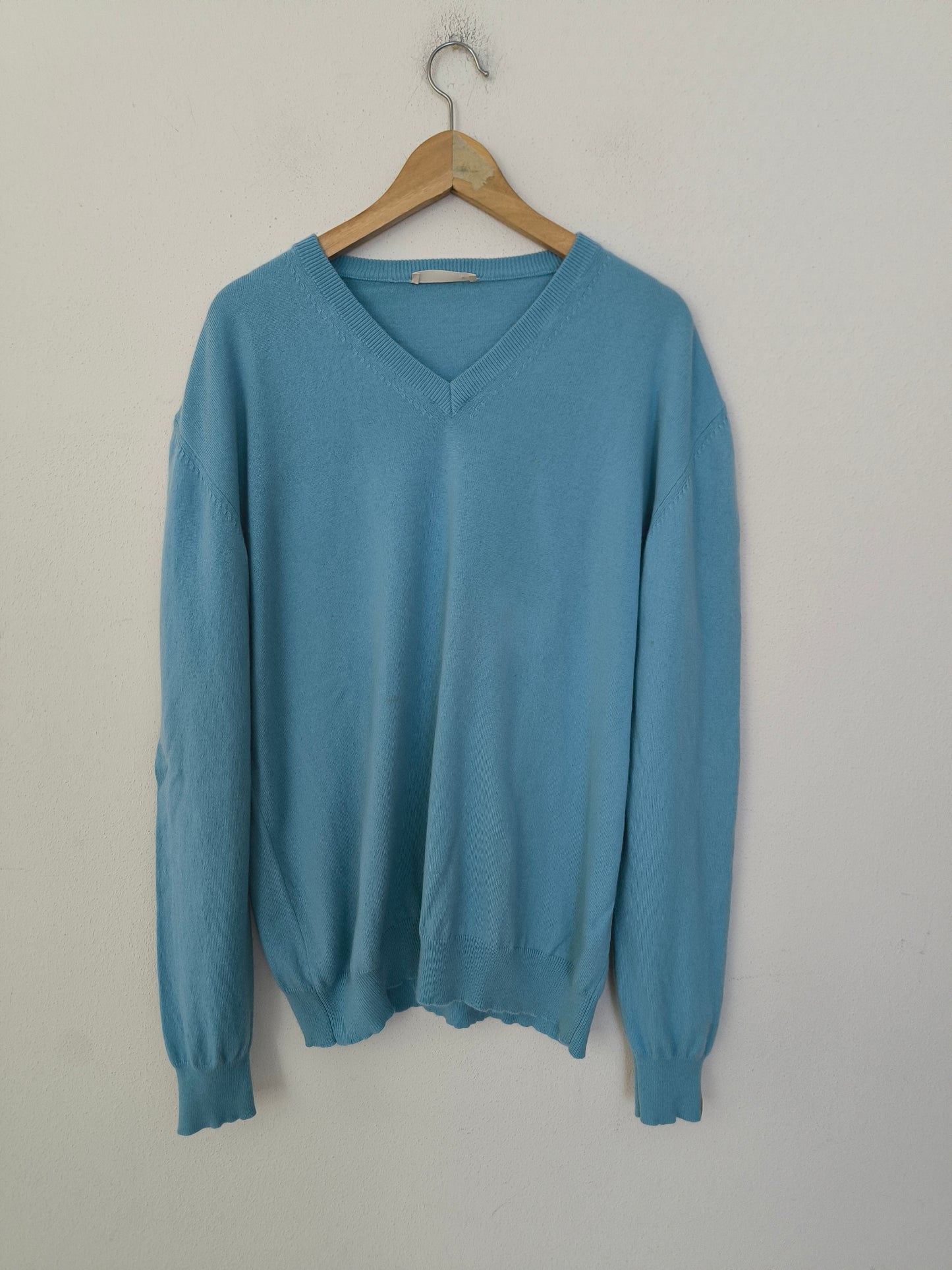 Maglione cashmere celeste tg 56