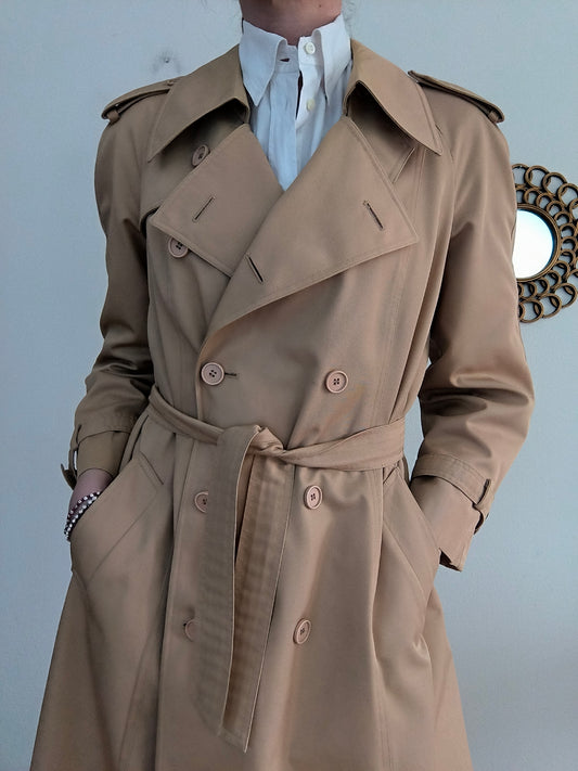 Trench impermeabile vintage sabbia tg M