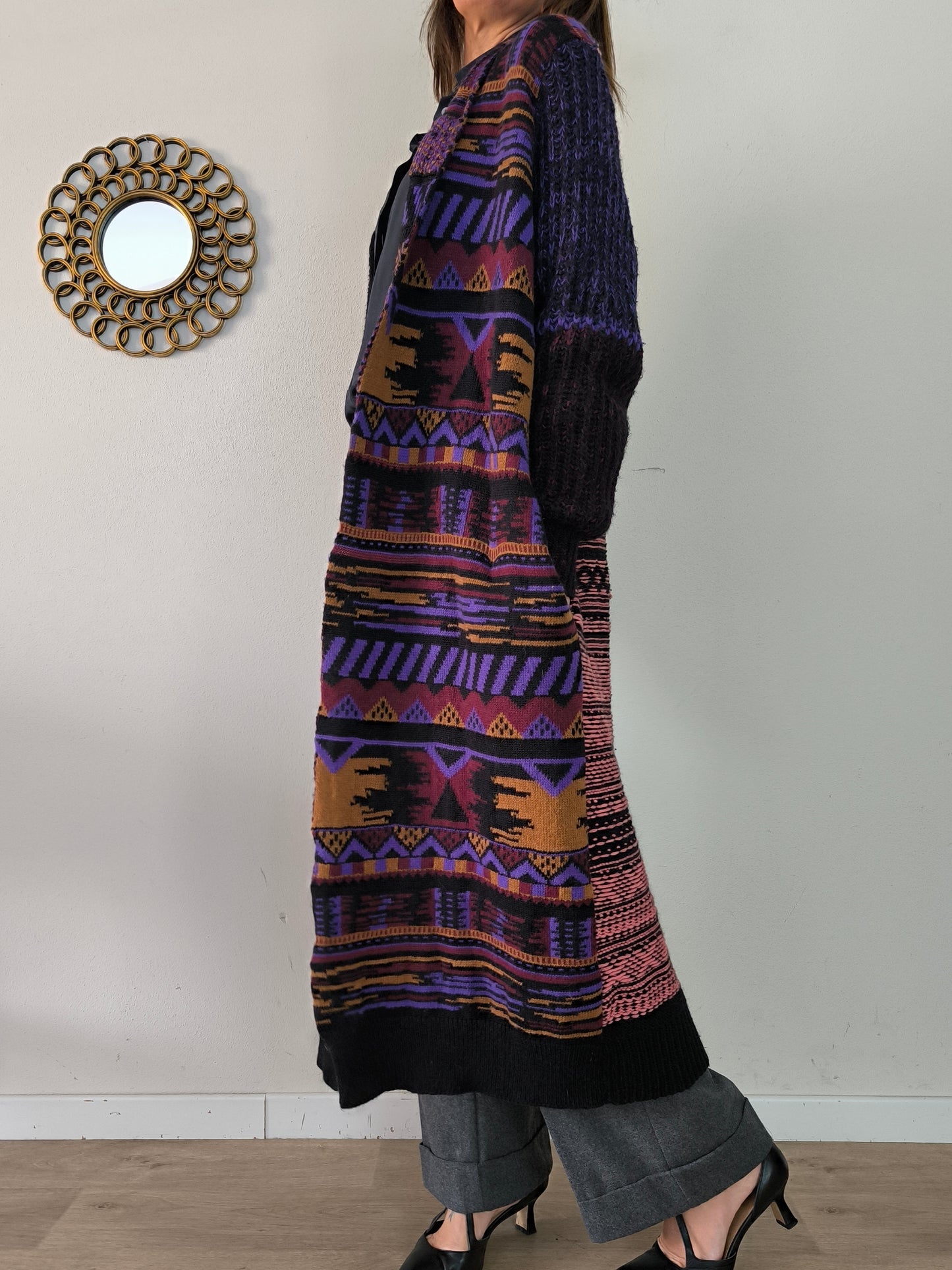 Cappotto in lana ed alpaca etno chic tg U